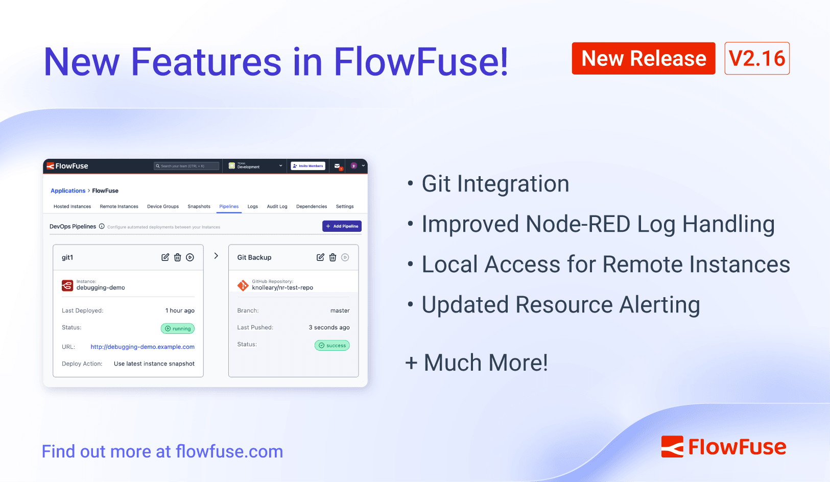 Image representing FlowFuse 2.16: Git Integration, improved log retention and more
